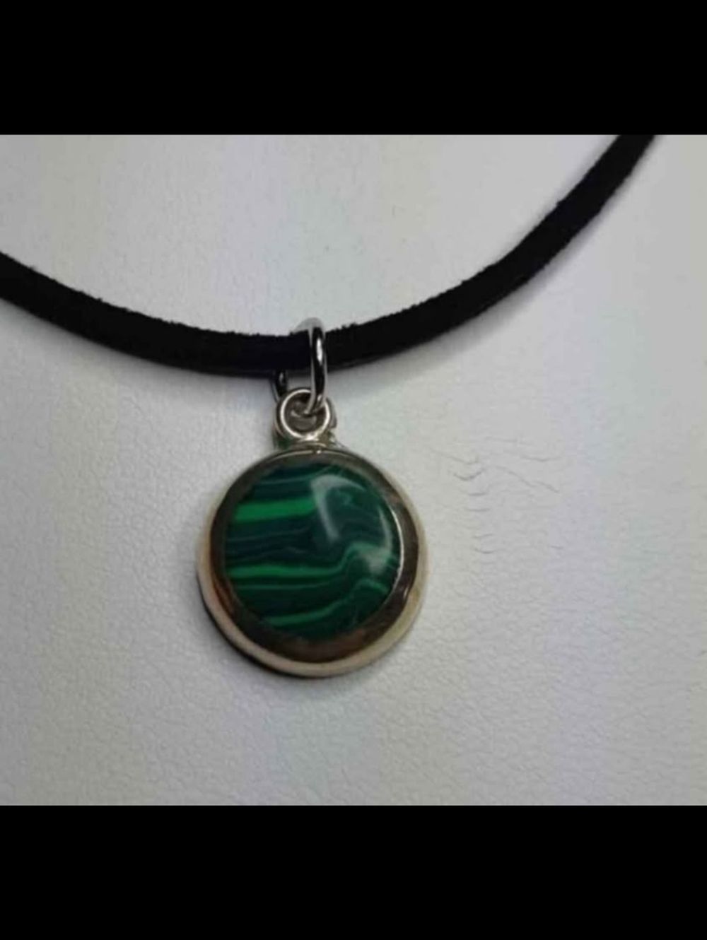 Sterling Silver Malachite Necklace